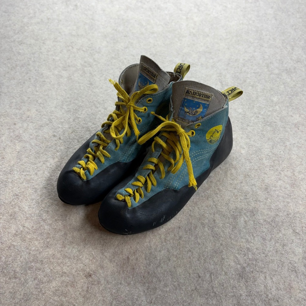 La Sportiva Vintage Rock Climbing Shoes Blue Suede Italy Made IT 42 Rock Men's 9